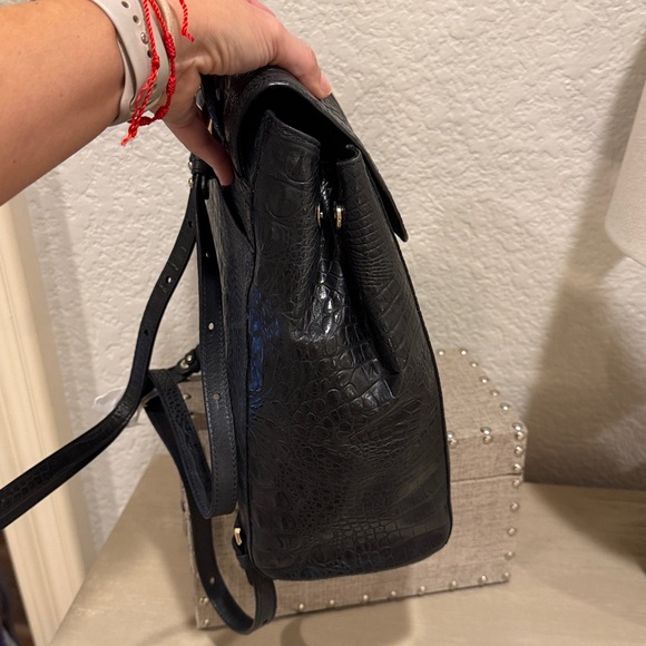 NWT BRAHMIN SADIE BACKPACK BLACK BARLOW MATTE FINISH VACHETTA LEATHER. - Picture 9 of 9